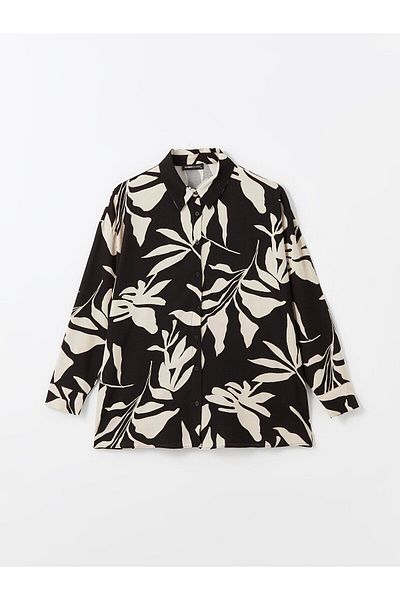 LC Waikiki Cămașă LCW cu mânecă lungă cu imprimeu floral în amestec de in