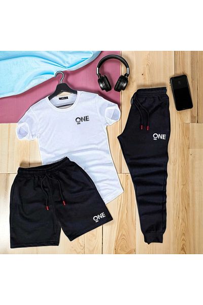 Fifty Color Ένας συνδυασμός καλοκαιρινής φόρμας Unisex με στάμπα λευκό-μαύρο