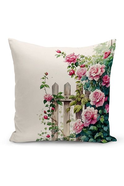 Bertille Home Seria Flower/Vintage, cu imprimare digitală pe două fețe, set de 8 huse de pernă (set de huse de pernă)