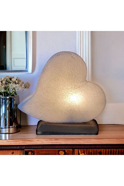 tuzdiyarim Kalp model beyaz kaya tuz lambası