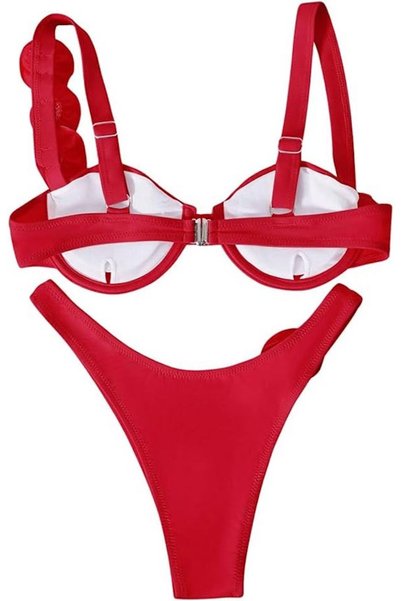 Vie Swimwear مجموعة بيكيني أنيقة ومفصلة باللون الوردي