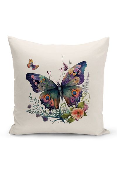 Bertille Home Seria Flower/Vintage, cu imprimare digitală pe două fețe, set de 8 huse de pernă (set de huse de pernă)