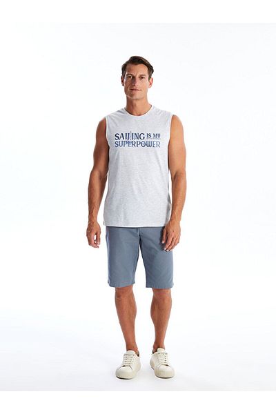 LC Waikiki Ärmelloses Herren-T-Shirt – Rundhalsausschnitt, bedruckt