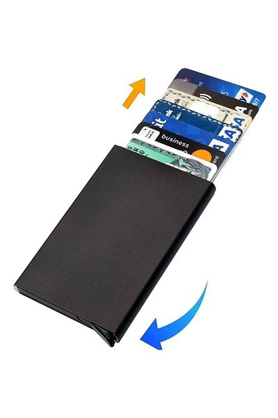 NEWOPENTECH Μεταλλική θήκη πιστωτικής κάρτας Θήκη επαγγελματικής κάρτας με αυτόματο μηχανισμό
