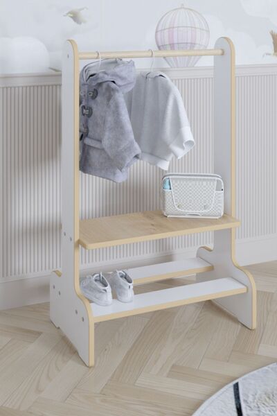 POFİTTO Çocuk Odası Askılık Ve Ayakkabılık,Çocuk Odası Düzenleyici,Montessori Askılık,Montessori Ayakkabılık