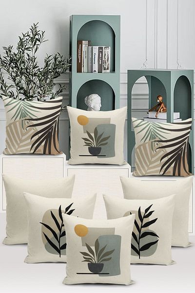 Bertille Home Seria Minimalist - Set de 8 huse de pernă cu imprimare digitală