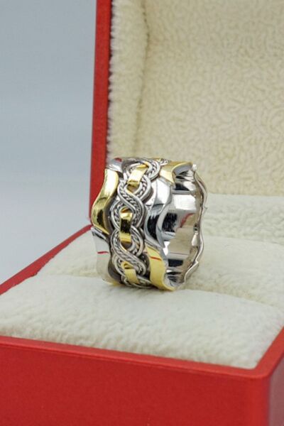 Silver Self Gümüş Alyans Saçaklı Örgü