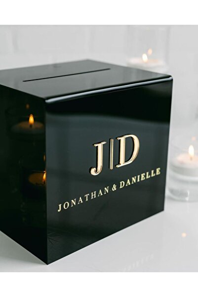 Yalova Design Düğün & Nişan & Davetler için Siyah Aynalı Takı Kutusu