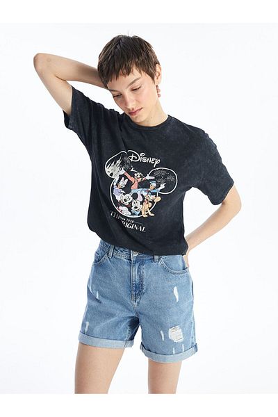 LC Waikiki Tricou pentru femei LCW Mickey and Friends cu mânecă scurtă