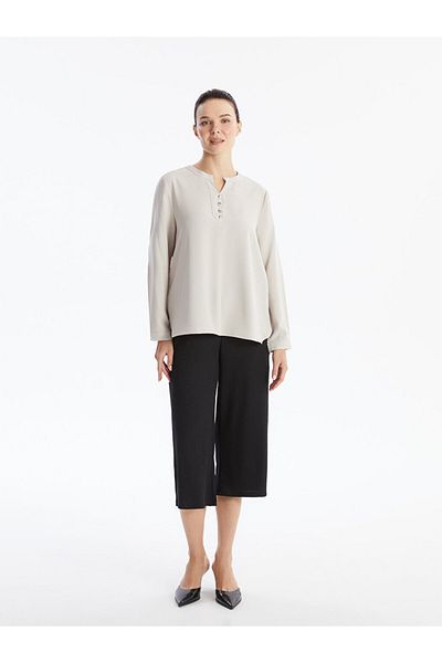 LC Waikiki Women's Long Sleeve Leakage Collar Blouse