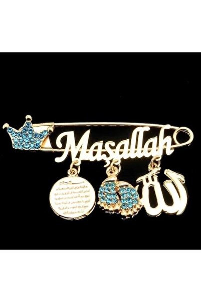ÇELİKSİLVERTAKI Maşallah Yazılı Bebek Yaka İğnesi