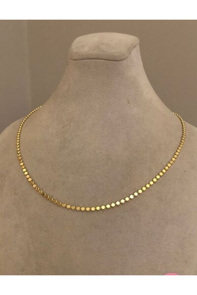 emy by emel luxury silver jewelry Yassı Top Zincir Kolye Altın Kaplama 925 Ay...