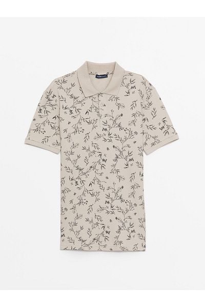LC Waikiki Ανδρικό μπλουζάκι Polo λαιμόκοψη με στάμπα - κοντό μανίκι