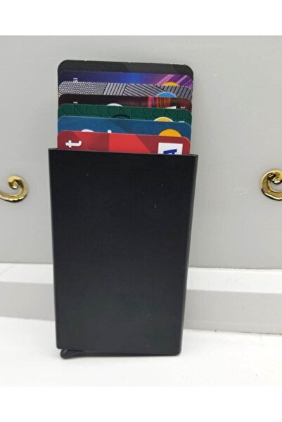 Tecnomar Ticaret Suport pentru carduri cu mecanism automat negru Suport pentru carduri de vizita Suport pentru carduri de credit cu mecanism