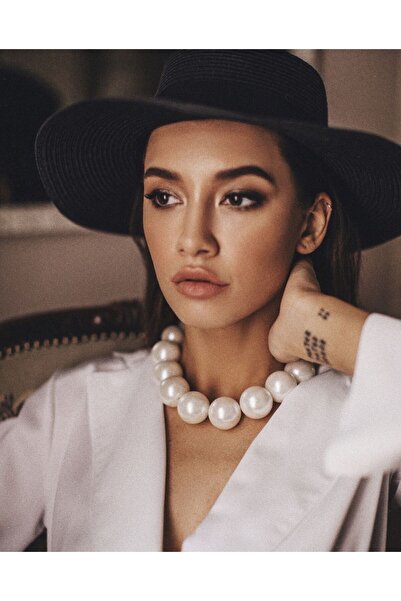 Jerberaa takı 20 mm tasarım büyük inci kolye ( choker kolye )