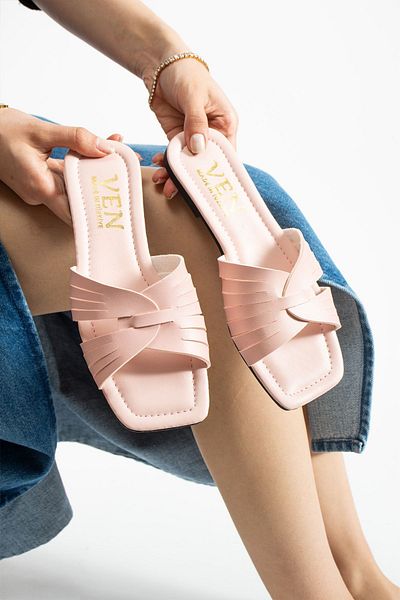 MY MİA MODA Women's Daily Powder Color Comfort Summer Slippers