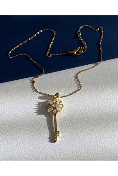 Okyanus Butik Çelik Zirkon Anahtar Kolye