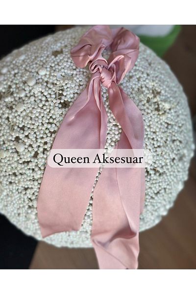 Queen Nelly Trend Fashion - Pink Shiny Satin, Elastic Scarf Shawl Scarf and Pendant Buckle