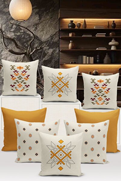 Bertille Home Набір з 8 цифрових друкованих чохлів для подушок із серії «Мистецтво» — двосторонній набір з обкладинкою