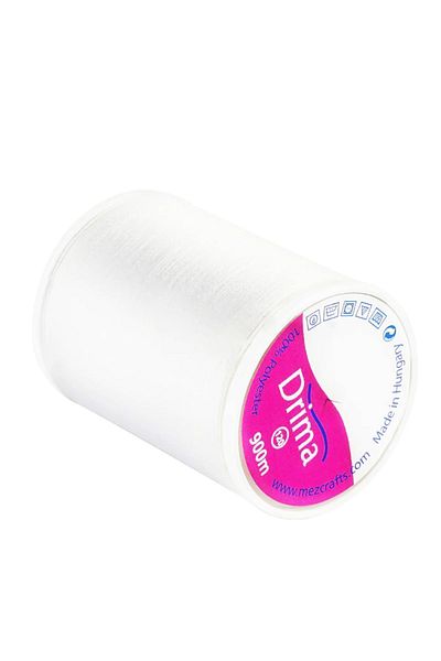 Drima Ață de cusut albă de 900 de metri - Durabil și de înaltă calitate, 100% poliester