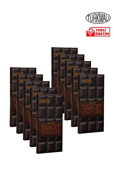 Harras Bitter Tablet Çikolata 80gr x 10 Paket
