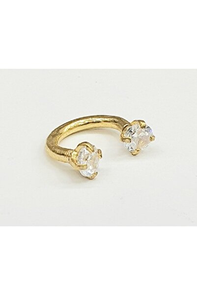 agbtasarım Zirkon Taşlı Altın Yarım Halka Piercing ("septum, Nose, Helix")