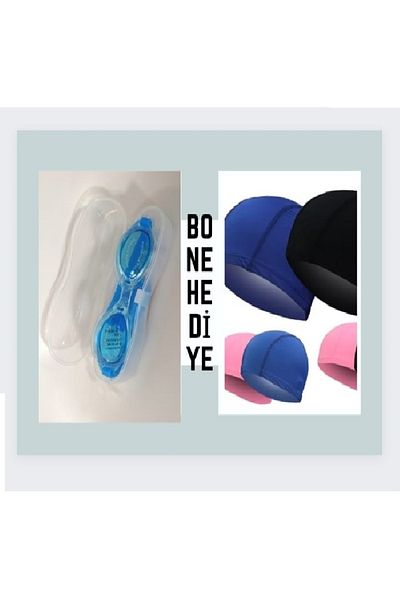 BCFSWİMSPORTS Set albastru Ochelari de înot Set șapcă din pânză Ochelari de înot pentru piscină