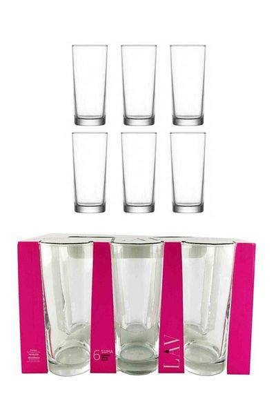 Paşabahçe Sum330 - Set of 6 Lava Nev Water and Lemonade Glasses