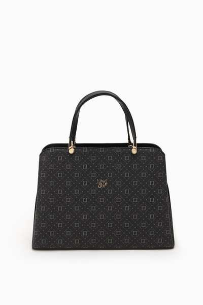 Levidor Siyah Baskılı El & Omuz Çantası