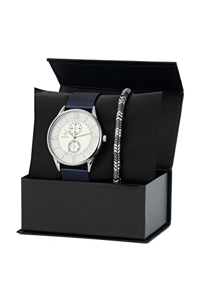 Forentina Lacivert Erkek Kol Saati Bileklik Kombin Set Erkek - Ps315300tr