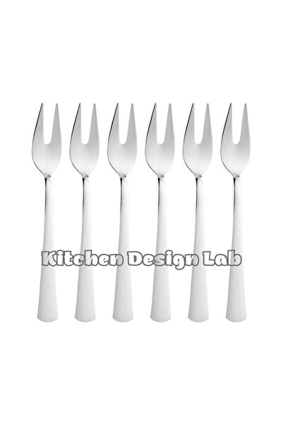 Kitchen Design Lab Gümüş Limon Ve Fondü Çatalı, Gümüş 6'lı, Kutulu Çatal Takımı
