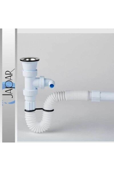 JAPAR Çamaşır Çıkışlı Körüklü Evye Lavabo Sifonu
