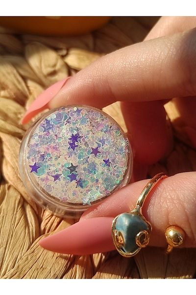 hbtasarim Alice - Shiny Glitter White Gel Glitter-magic Box, Shadow Starry Reflective Face and Body Glitter