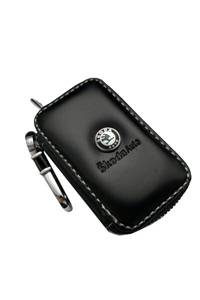 TRENDLIFEOTO Portofel din piele - Breloc portofel din piele compatibil cu Skoda