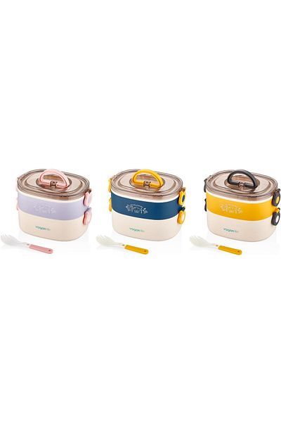 Vagon Stainless Steel Lunch Box - Lunch Box Bl50251-2 (mixed Color 1 Piece)