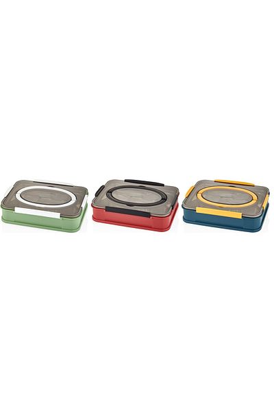 Vagon Steel Lunch Box Lunch Box Stainless Bl2201 (Mixed Color 1 Piece)