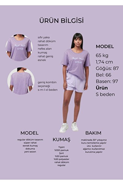 YHGTEKSTİL Pamuklu Kısa Kollu Baskılı Kadın Şortlu Pijama Takımı