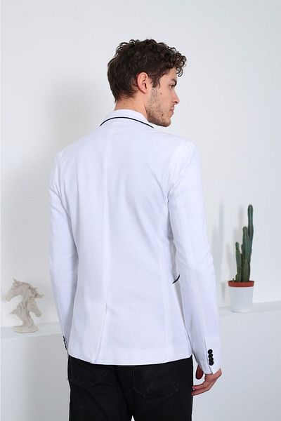 ModaTEKS Ανδρικό λευκό μπουφάν Modackt Tyc00491277448