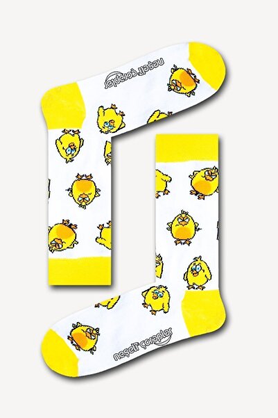 Neşeli Çoraplar Civciv Desenli Renkli Erkek Çorap