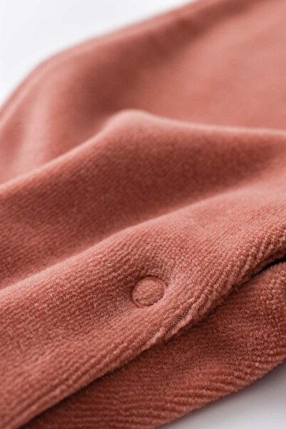 BabyCosy Bebek Teddy Kadife Ayaklı Tulum, %80 Organik Pamuk & %20 Polyester, Bebek Ve Yenidoğan Serisi - Csyk