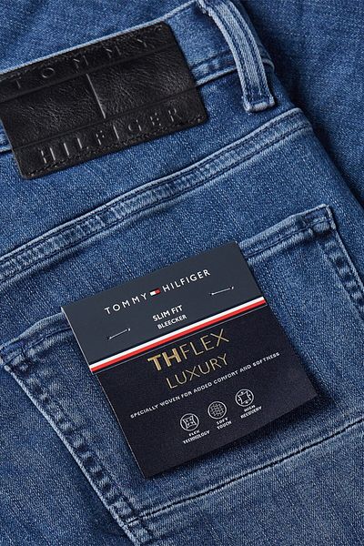 Tommy Hilfiger Cotton Men's Blue Jeans - 5 Pockets, Buttons, Regular Waist MW0MW35731-1BE