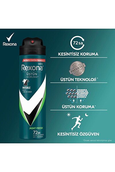 Rexona Men Deodorant Invisible Mint Fresh 150 ML - 6'lı Paketi