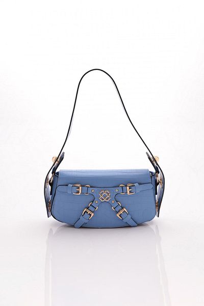 DGN Geantă de damă cu model crocodil albastru - 11282328135102