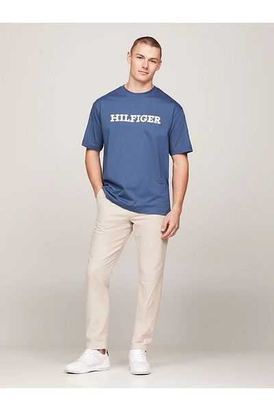 Tommy Hilfiger Navy Blue Men's T-Shirt - Short Sleeve, Plain Model, Woven Fabric MW0MW35453-DBZ