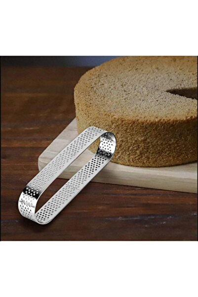 Nar kalıp Narkalıp Oval Delikli Tart Kalıbı 4 Lü Boy 12x4cm Derinlik 2cm