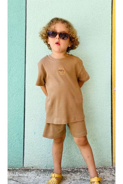 Mamareng طقم أطفال رضع مطرز ناعم 100% قطن - قميص قصير