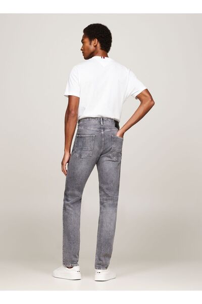 Tommy Hilfiger Erkek Pamuklu Normal Bel 5 Cepli Düğmeli Gri Jeans MW0MW35716-1B2