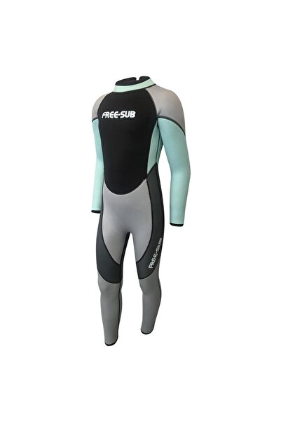 Free-Sub 3mm Çocuk Sörf Scuba Tüplü Dalış Elbisesi Wetsuit Turkuaz