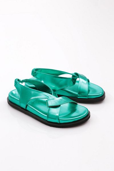 DGN Green Cross Strap Women's Sandals