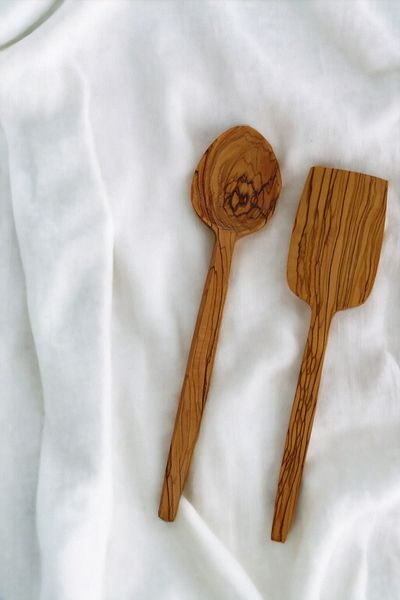 BEF CRAFT Wooden Spoon Wooden Spoon Wooden Spatula Serving Spatula Presentation Set Tablespoon Olive Wood